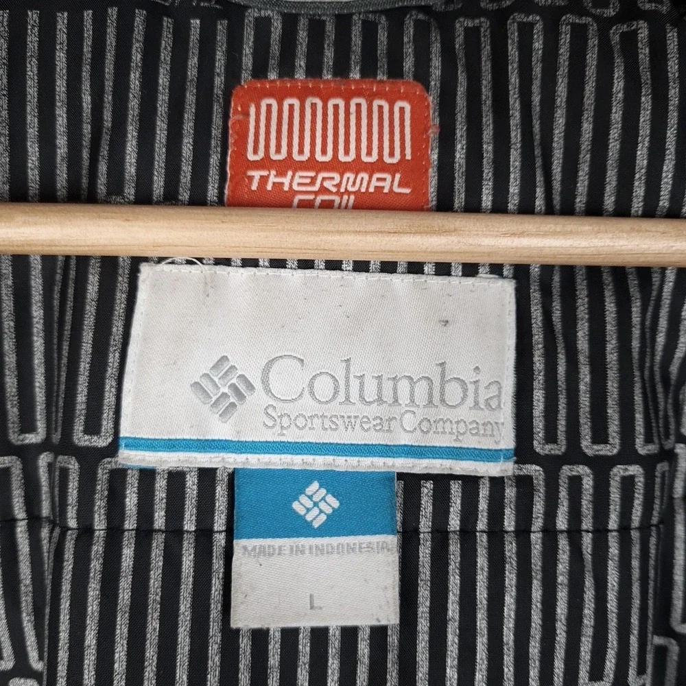 Columbia Jacket Mens Large Gray Wister Slope Thermal Coil Hooded Insulated